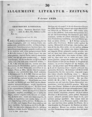 Pausanias : Pausaniae descriptio Graeciae. Ad codd. mss. Parisinorum... apparatu critico, interpretatione Latina et indicibus. Instruxerunt I. H. C. Schubart et C. Walz. Vol. 1-2. Leipzig: Hahn 1838 (Fortsetzung von Nr. 29.)