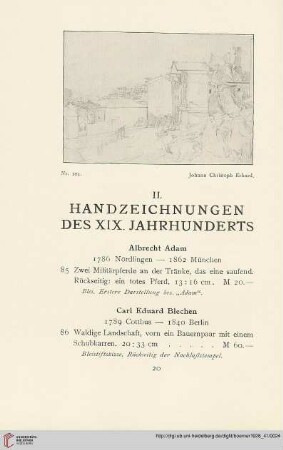 II. Handzeichnungen des XIX. Jahrhunderts