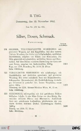 II. Tag. Donnerstag, den 10. November 1932 (Nr. 231-455)