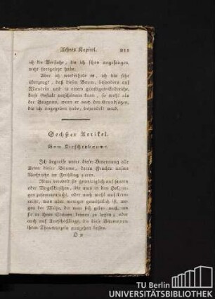 Sechster Artikel. Vom Kirschenbaume.