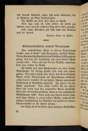 92, Sommeranfang unweit Rocquigny