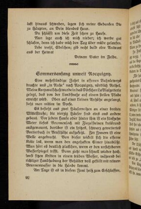 92, Sommeranfang unweit Rocquigny