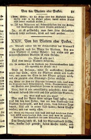 XXIV. Von Blattern und Pocken.