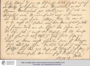 Postkarte vom 29.12.1907