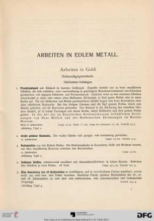 Arbeiten in edlem Metall (Nr. 1-344)