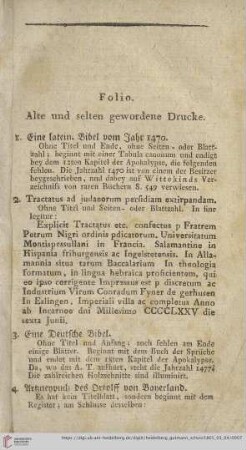 Alte und selten gewordene Drucke