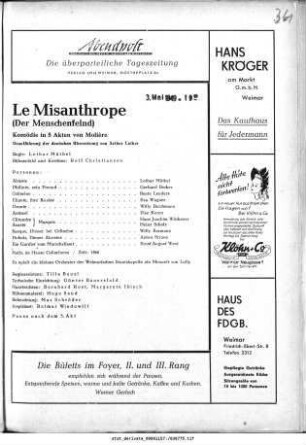 Le Misanthrope (Der Menschenfeind)