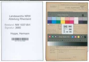 Entnazifizierung Hermann Hoppe , geb. 14.03.1894 (Postinspektor)