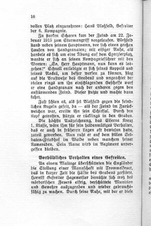 Vorbildliches Verhalten eines Gefreiten.