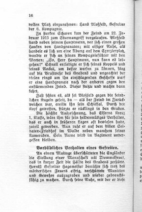 Vorbildliches Verhalten eines Gefreiten.