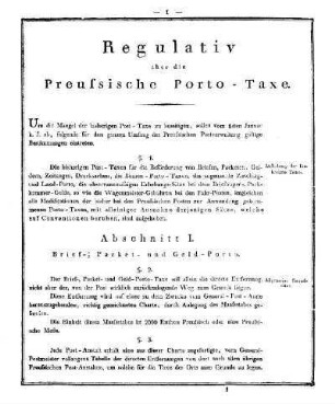 Abschnitt I. Brief-; Packet- und Geld-Porto