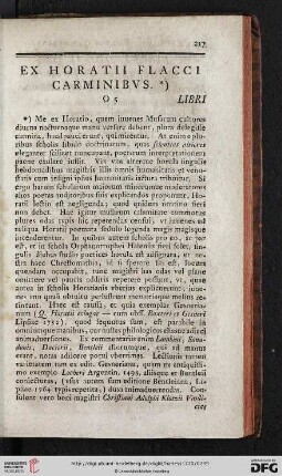 Ex Horatii Flacci Carminibvs