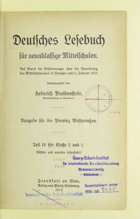 Teil 4 für Kl. 2 u. 1: (Achtes und neuntes Schuljahr)