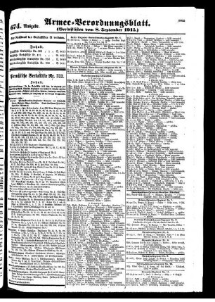 674. Ausgabe. Mittwoch, 8. September 1915