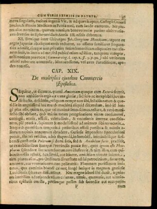 Cap. XIX. De multiplici eiusdem Commercio Epistolico.