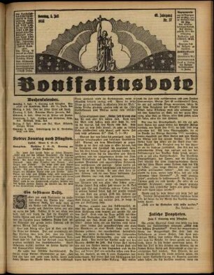 Erste Ausgabe vom Sonntag, den 03. Juli 1932.
