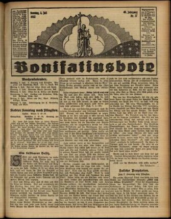 Erste Ausgabe vom Sonntag, den 03. Juli 1932.