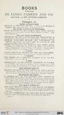 Books published by James Parker and Co.