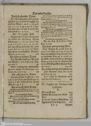 III. Register der Exempel und Historien