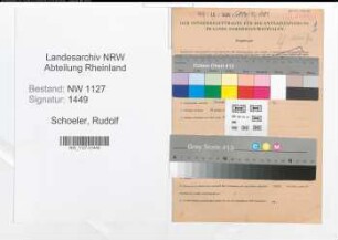 Entnazifizierung Rudolf Schoeler , geb. 27.08.1913 (Kaufmaennischer Angestellter)