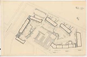 Grünflächen an der Otto-Suhr-Siedlung, Berlin-Kreuzberg: III. Bauabschnitt: Lageplan mit Gartenplan 1:200
