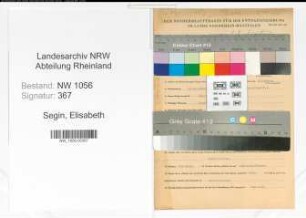 Entnazifizierung Elisabeth Segin , geb. 19.10.1890 (Lehrerin)
