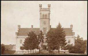 Liebschützberg-Wellerswalde, Schloss Wellerswalde : Verso bestempelt Emil Richter Oschatz, Sammler historischer Postkarten