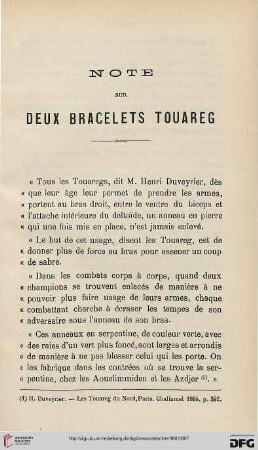 Sér. 4: Notes sur deux bracelets Touareg