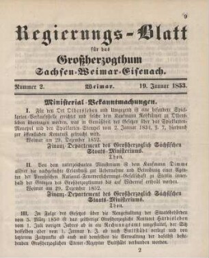 Nr. 2 : 19. Januar 1853