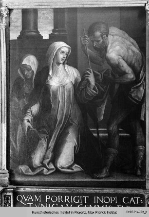 Katharinenszenen : Die heilige Katharina gibt Christus als Bettler ihr Gewand
