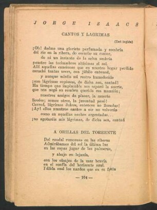 Cantos y lagrimas