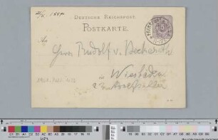 Postkarte an Rudolf von Beckerath