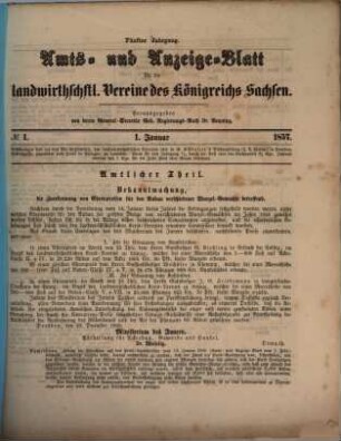 Amts- und Anzeige-Blatt für die landwirthschaftlichen Vereine des Königreiches Sachsen. 5. 1857