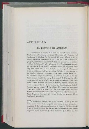El destino de América