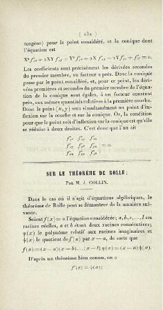 Sur le théorème de Rolle.