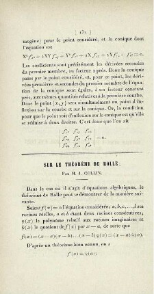 Sur le théorème de Rolle.