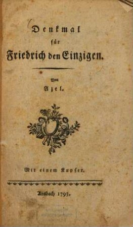 Denkmal für Friedrich den Einzigen