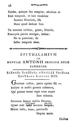 EPITHALAMIVM IN NVPTIAS ANTONII PRINCIPIS DVCIS SAXONIAE.