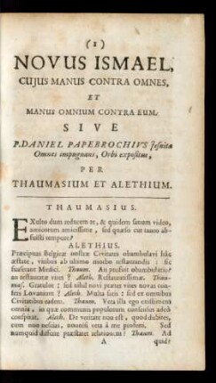 Novus Ismael, Cuius Manus Contra Omnes, Et Manus Omnium Contra Eum ...