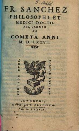 Carmen de cometa anni MDLXXVII