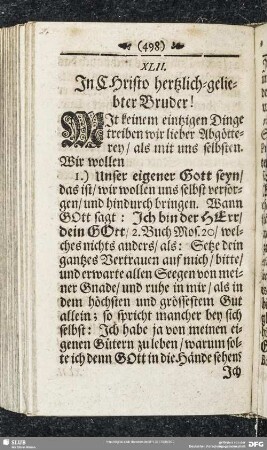 XLII. Das stoltze Wesen der verderbten Natur