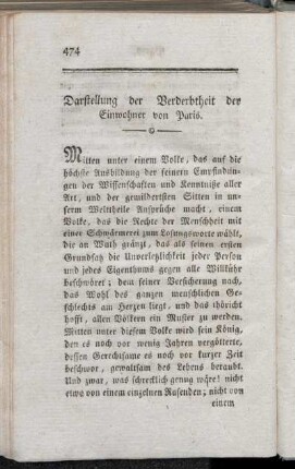 Darstellung der Verderbtheit der Einwohner von Paris