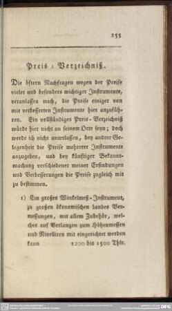 Preis-Verzeichniß