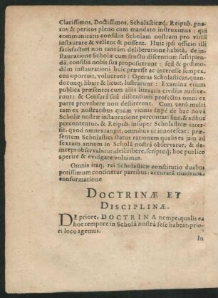 Doctrinae Et Disciplinae.