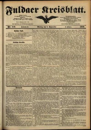 Ausgabe vom Montag, den 06. September 1909.