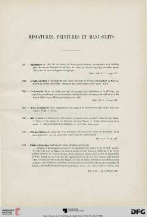 Miniatures, Peintures et Manuscrits, Ivores, Émaux peints, Coffrets, Objets divers (Nr. 1541-1730)