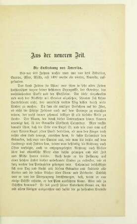 Aus der neueren Zeit