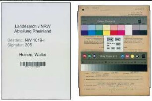 Entnazifizierung Walter Heinen , geb. 06.01.1911 (Werkmeister)