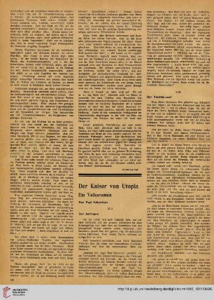 Der Kaiser von Utopia, [13] : Ein Volksroman