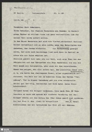 Eigenh. Brief - Mscr.Dresd.Aut.1037.a